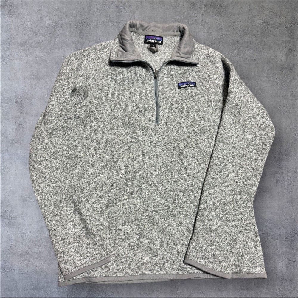 PATAGONIA Better Sweater Women's Small Birch Gray Fleece Lined 1/4 Quarter Zip